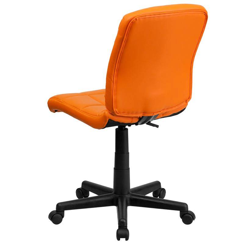 Mid - Back Orange Quilted Vinyl Swivel Task Office Chair - Mervyns