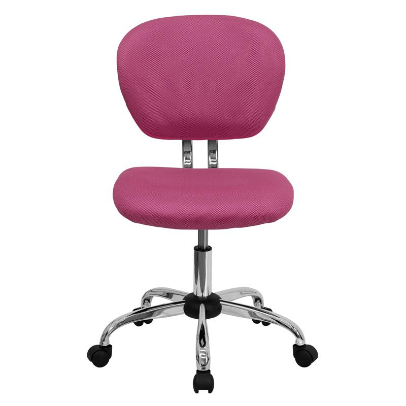 Mid - Back Pink Mesh Padded Swivel Task Office Chair with Chrome Base - Mervyns