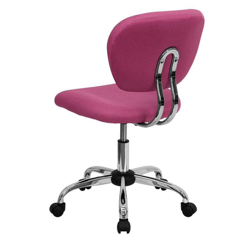 Mid - Back Pink Mesh Padded Swivel Task Office Chair with Chrome Base - Mervyns