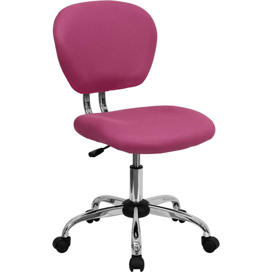 Mid - Back Pink Mesh Padded Swivel Task Office Chair with Chrome Base - Mervyns