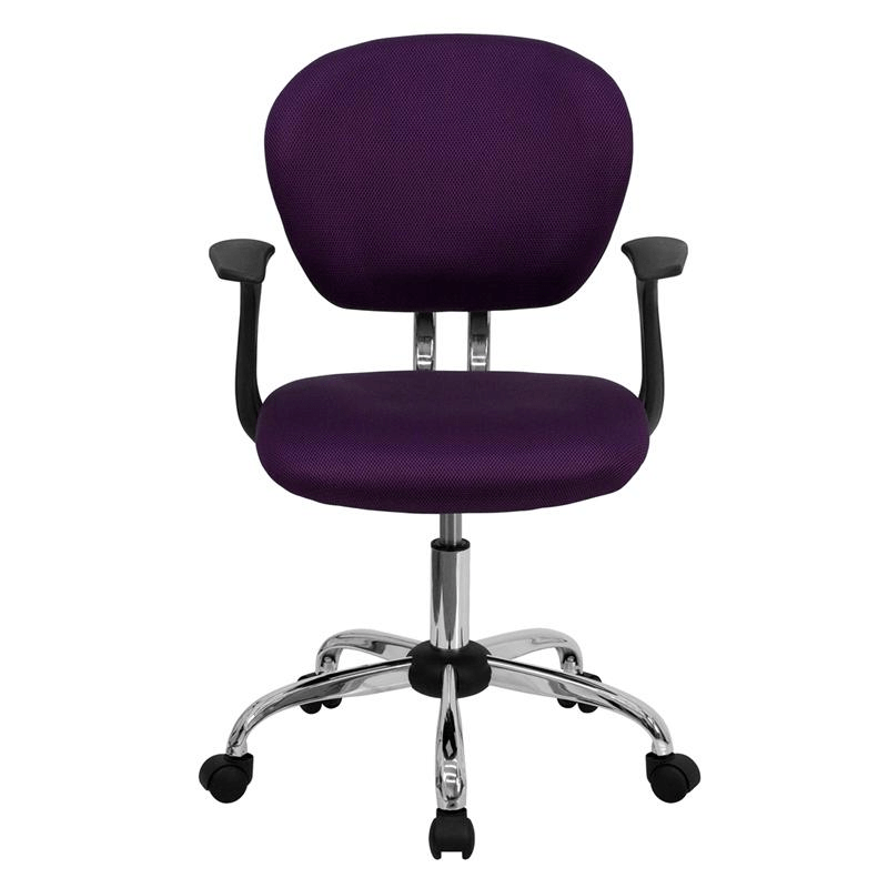 Mid - Back Purple Mesh Padded Swivel Task Office Chair with Chrome Base and Arms - Mervyns