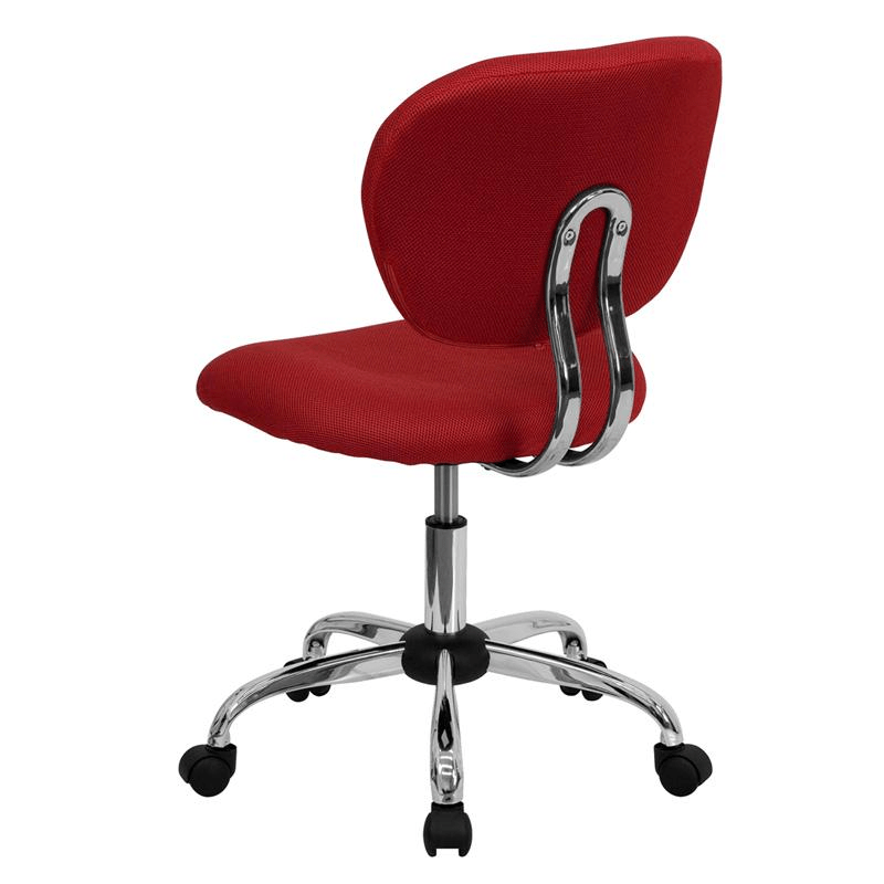 Mid - Back Red Mesh Padded Swivel Task Office Chair with Chrome Base - Mervyns