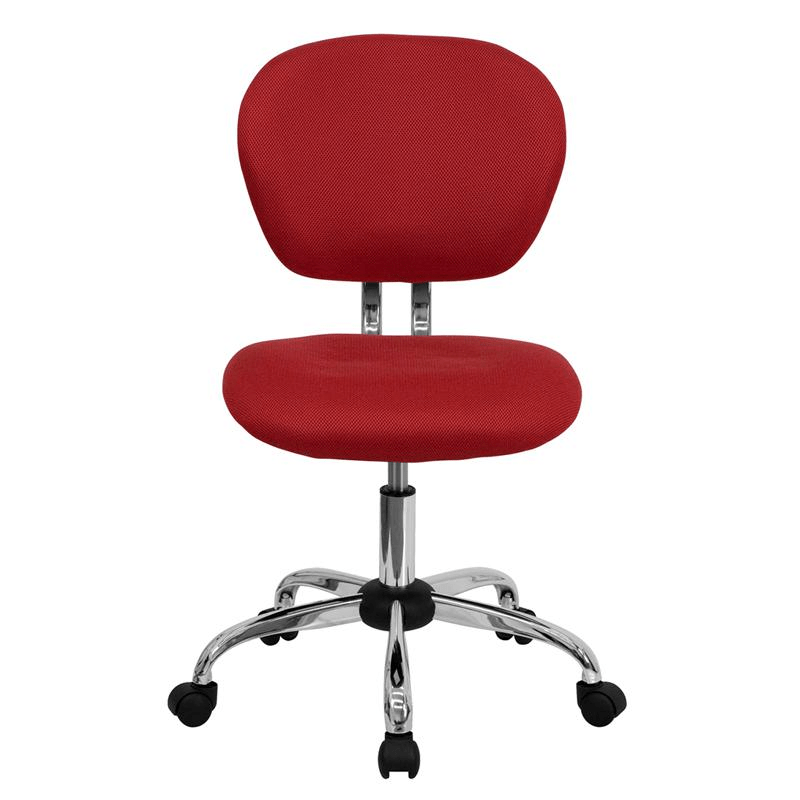 Mid - Back Red Mesh Padded Swivel Task Office Chair with Chrome Base - Mervyns