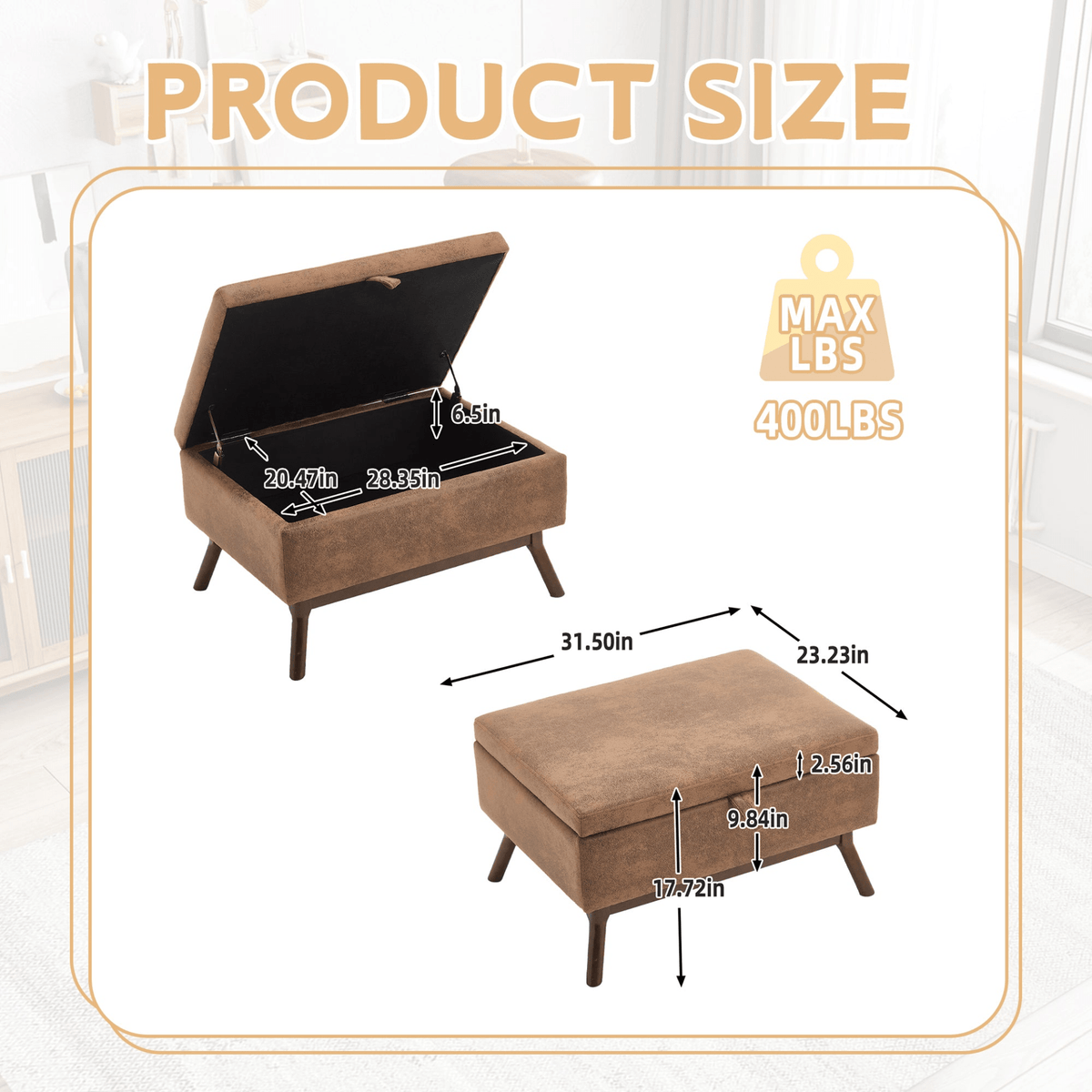 Mid-century modern square coffee table storage bench, assembled, suitable for living room, entryway and family room, used as a coffee table, stirrups, shoe bench - Mervyns