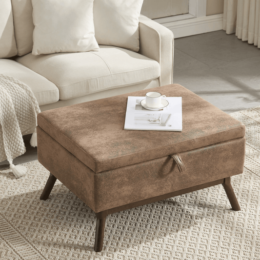 Mid-century modern square coffee table storage bench, assembled, suitable for living room, entryway and family room, used as a coffee table, stirrups, shoe bench - Mervyns