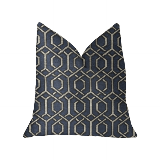 Midnight Padlock Blue, Black and Beige Luxury Throw Pillow - Mervyns