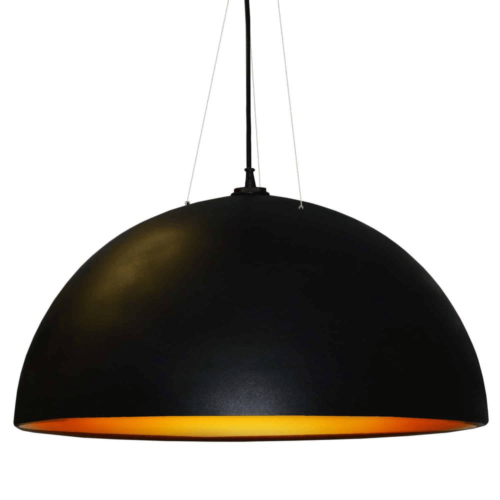 Mila 3 Bulb Pendant, Black & Gold Finish - Mervyns