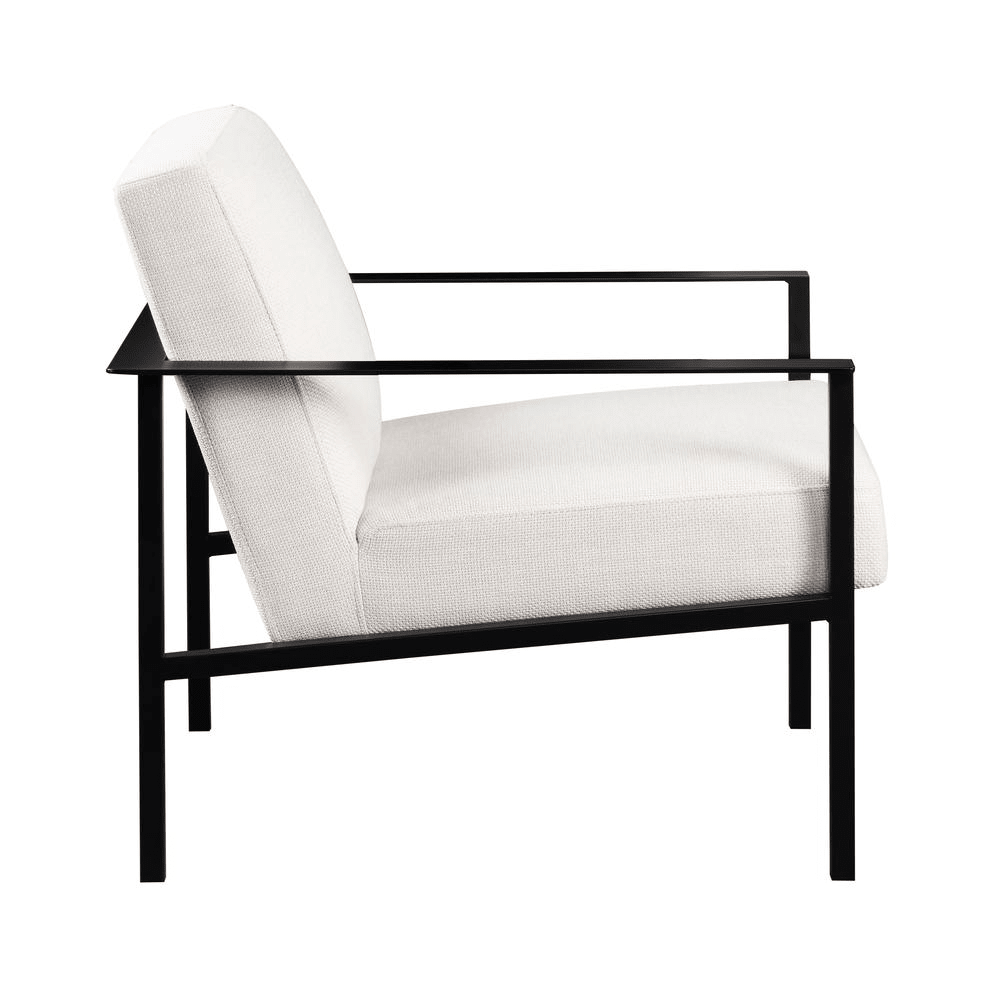 Milano Oatmeal White Stationary Metal Accent Chair - Mervyns