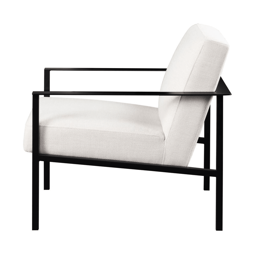Milano Oatmeal White Stationary Metal Accent Chair - Mervyns