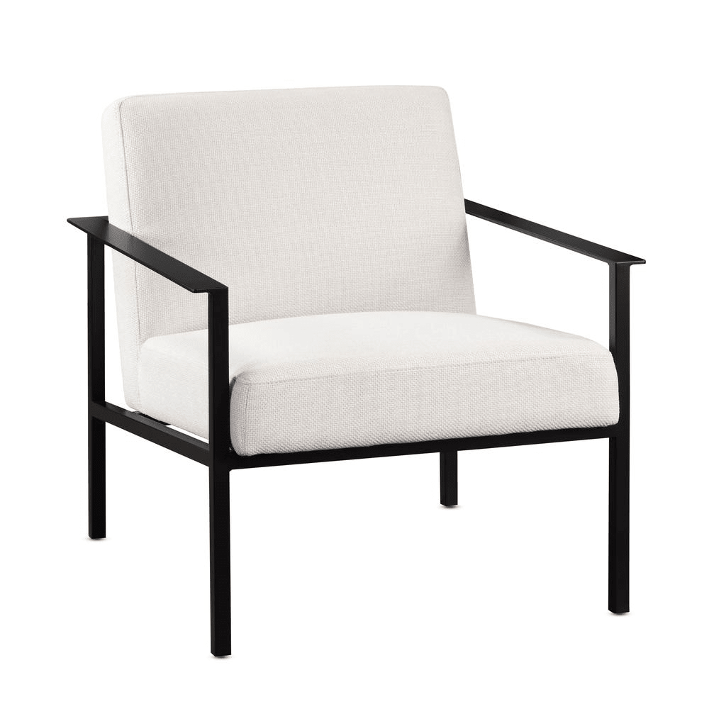 Milano Oatmeal White Stationary Metal Accent Chair - Mervyns