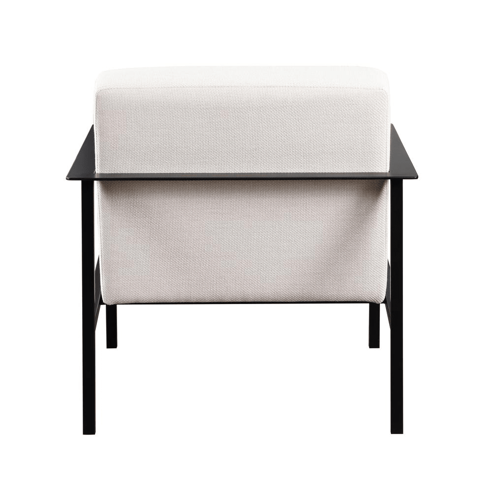 Milano Oatmeal White Stationary Metal Accent Chair - Mervyns