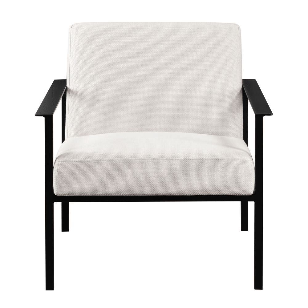 Milano Oatmeal White Stationary Metal Accent Chair - Mervyns