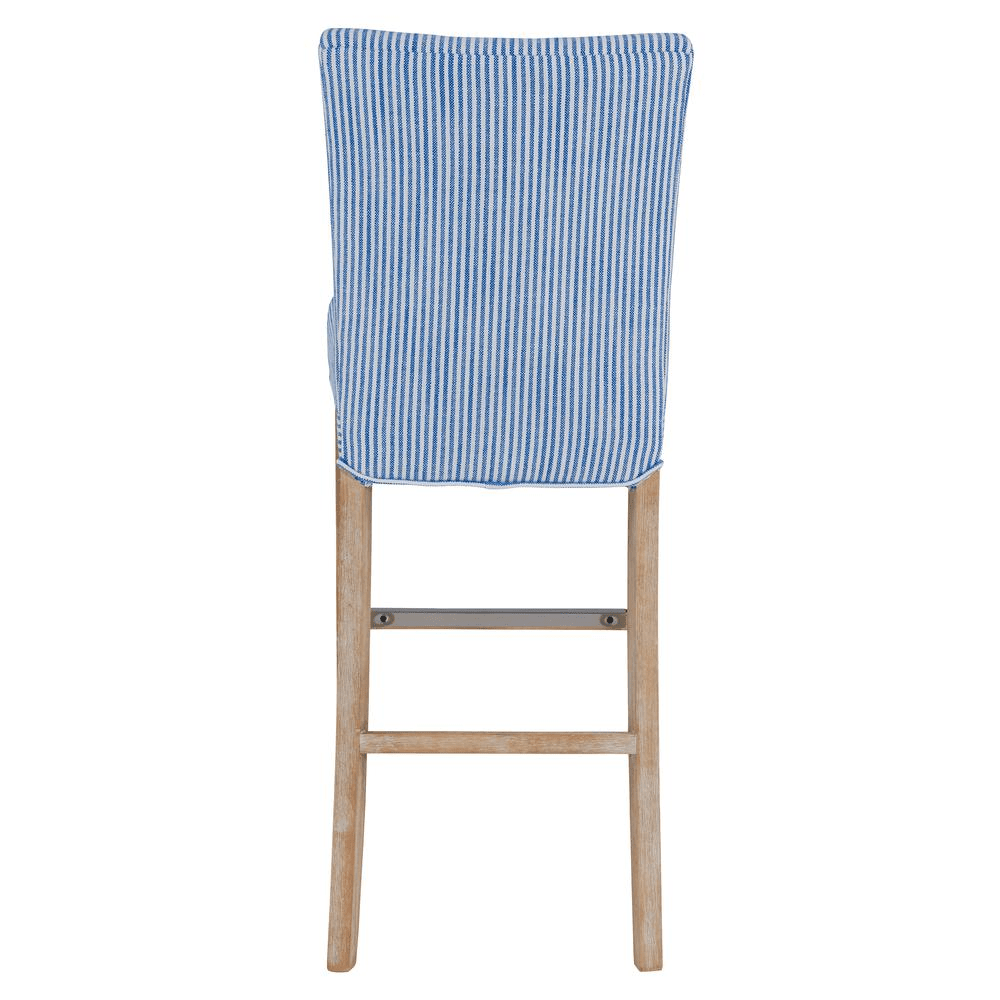 Milton Fabric Bar Stool, Blue Stripes - Mervyns