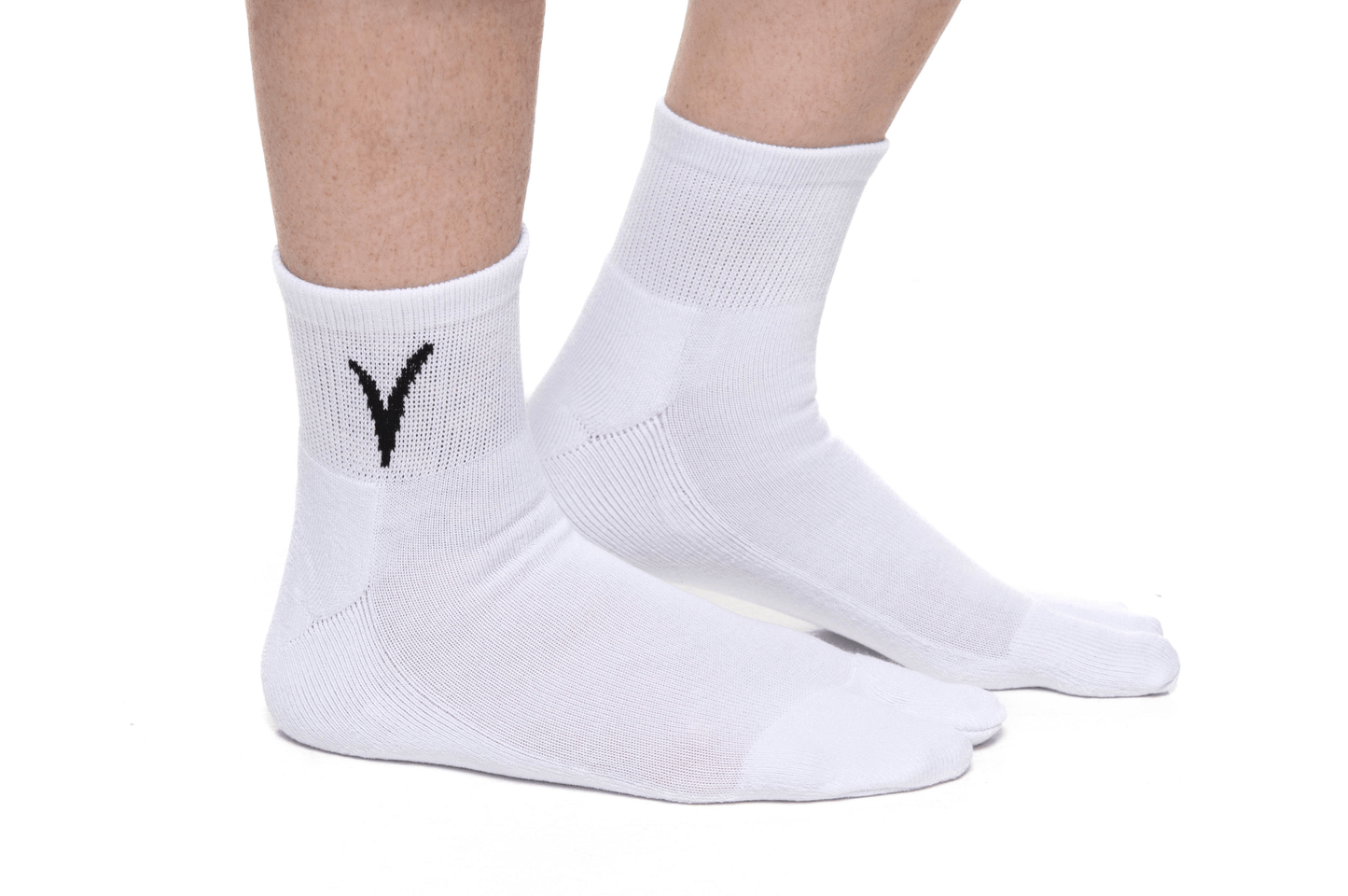 Mini - Crew - V - Toe Thicker Flip - Flop Tabi Socks Athletic or Casual White Cotton Blend Comfortable Stylish - Mervyns