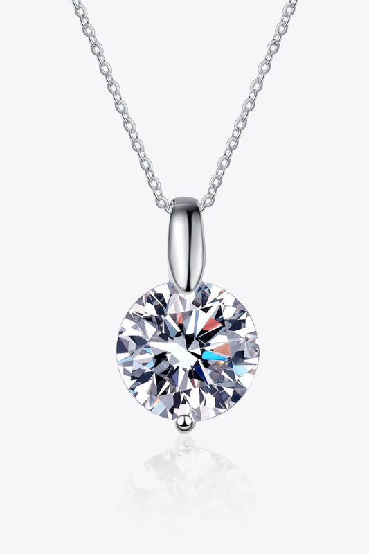 Minimalist 925 Sterling Silver Moissanite Pendant Necklace - Mervyns