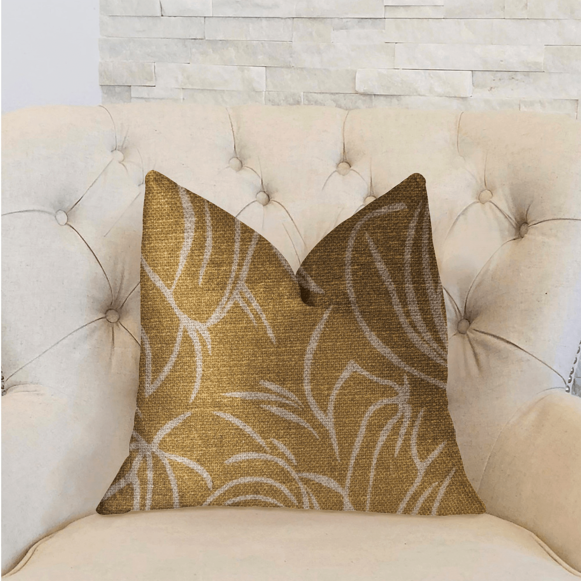 Mira Mirage Gold Luxury Throw Pillow - Mervyns