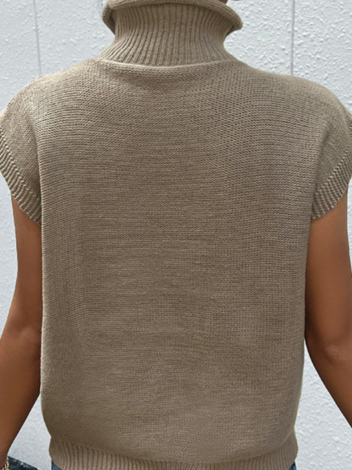 Mixed Knit Turtleneck Sweater Vest - Mervyns