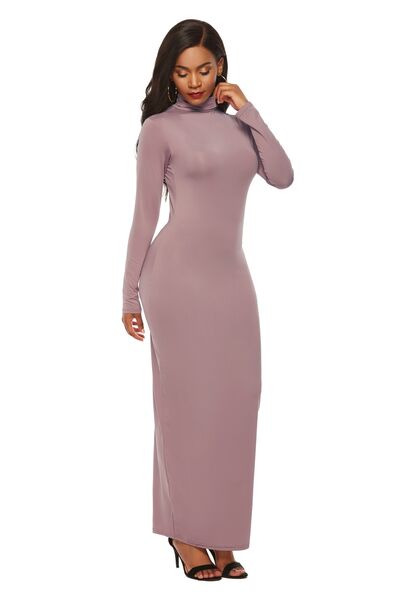 Mock Neck Long Sleeve Maxi Slim Dress - Mervyns