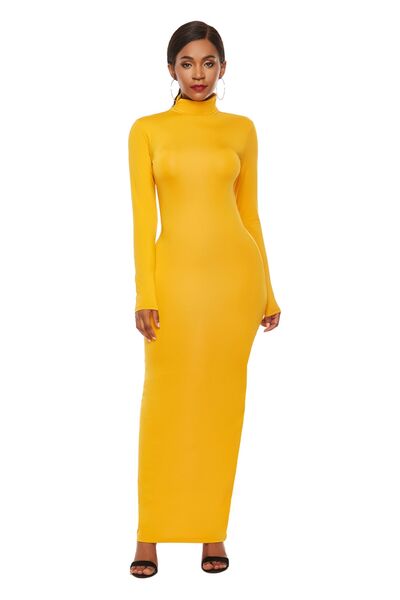 Mock Neck Long Sleeve Maxi Slim Dress - Mervyns