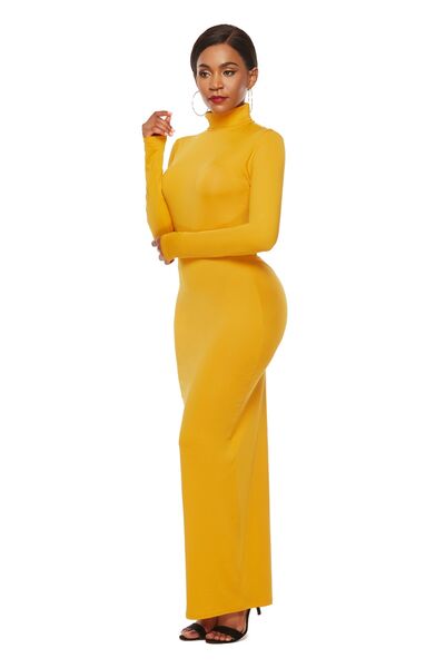 Mock Neck Long Sleeve Maxi Slim Dress - Mervyns