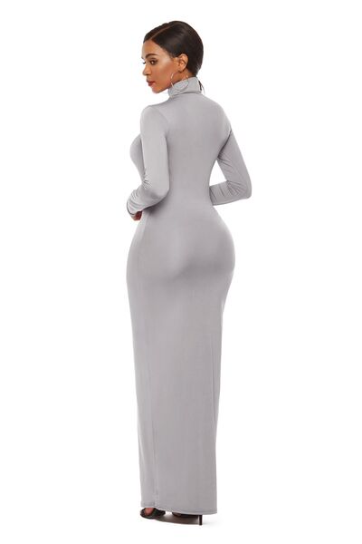 Mock Neck Long Sleeve Maxi Slim Dress - Mervyns