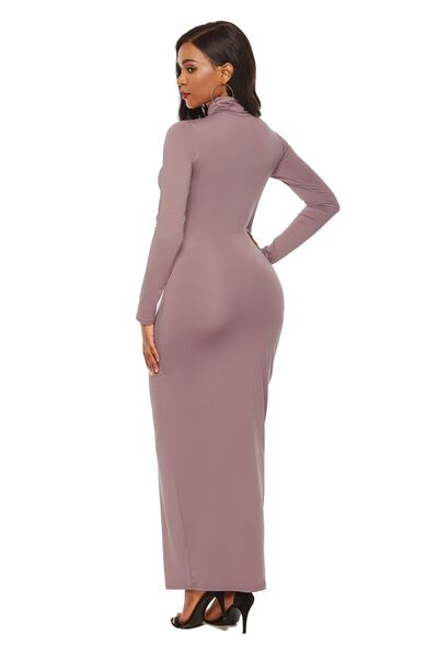 Mock Neck Long Sleeve Maxi Slim Dress - Mervyns