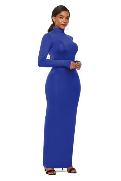 Mock Neck Long Sleeve Maxi Slim Dress - Mervyns