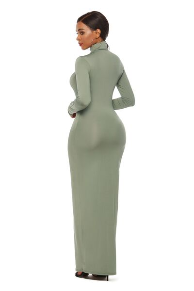 Mock Neck Long Sleeve Maxi Slim Dress - Mervyns