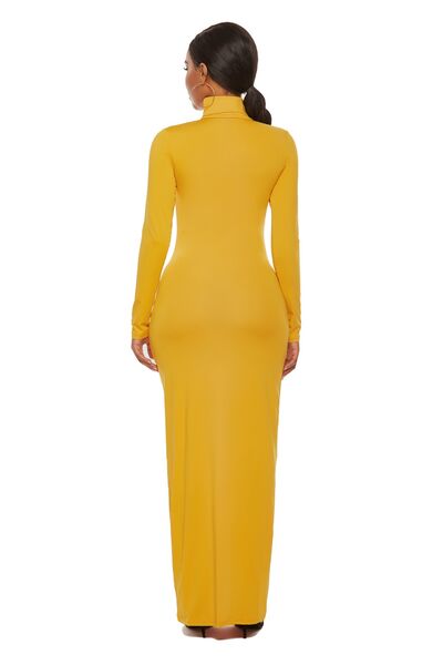 Mock Neck Long Sleeve Maxi Slim Dress - Mervyns