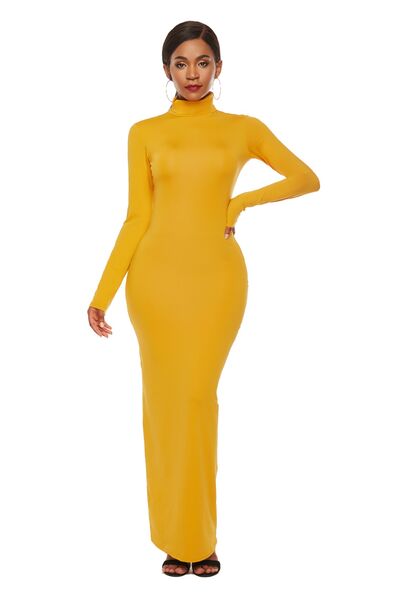 Mock Neck Long Sleeve Maxi Slim Dress - Mervyns