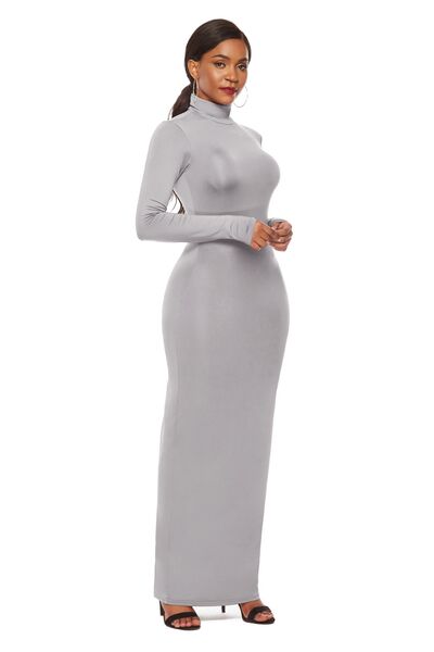 Mock Neck Long Sleeve Maxi Slim Dress - Mervyns