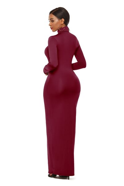 Mock Neck Long Sleeve Maxi Slim Dress - Mervyns