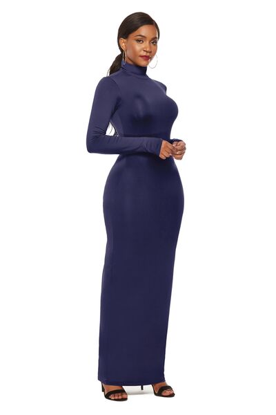 Mock Neck Long Sleeve Maxi Slim Dress - Mervyns