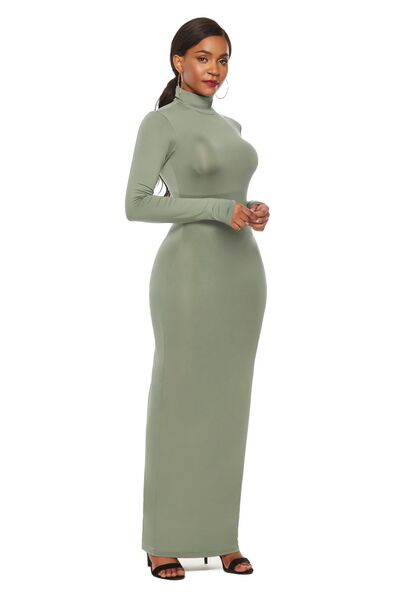 Mock Neck Long Sleeve Maxi Slim Dress - Mervyns