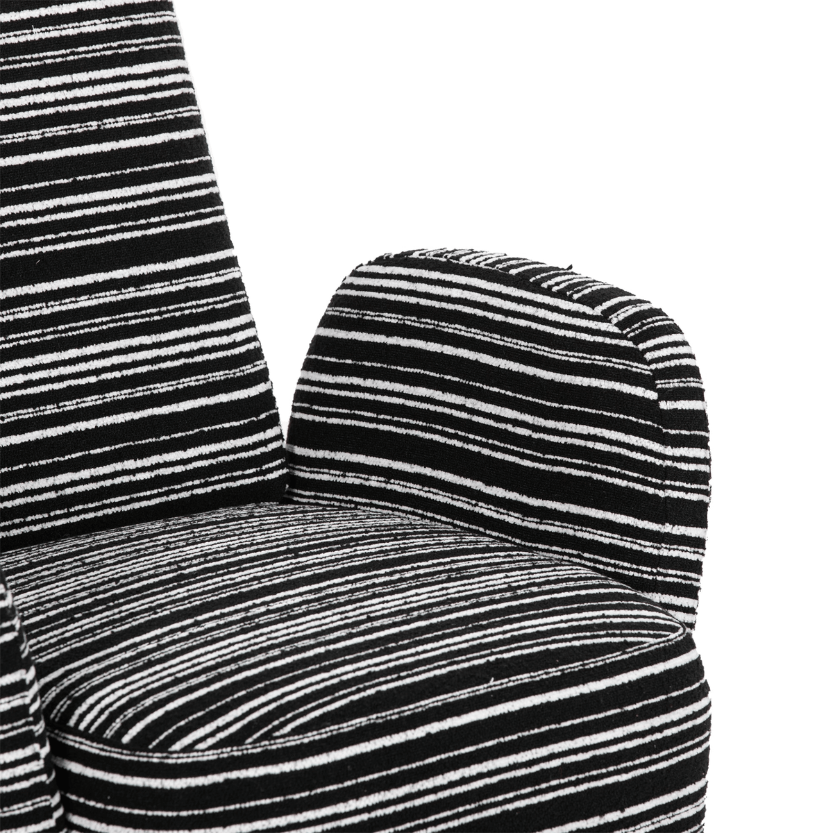 Modern Armchair with Sanded Fabric, Side Storage Pocket and Solid Wood Legs - Mervyns