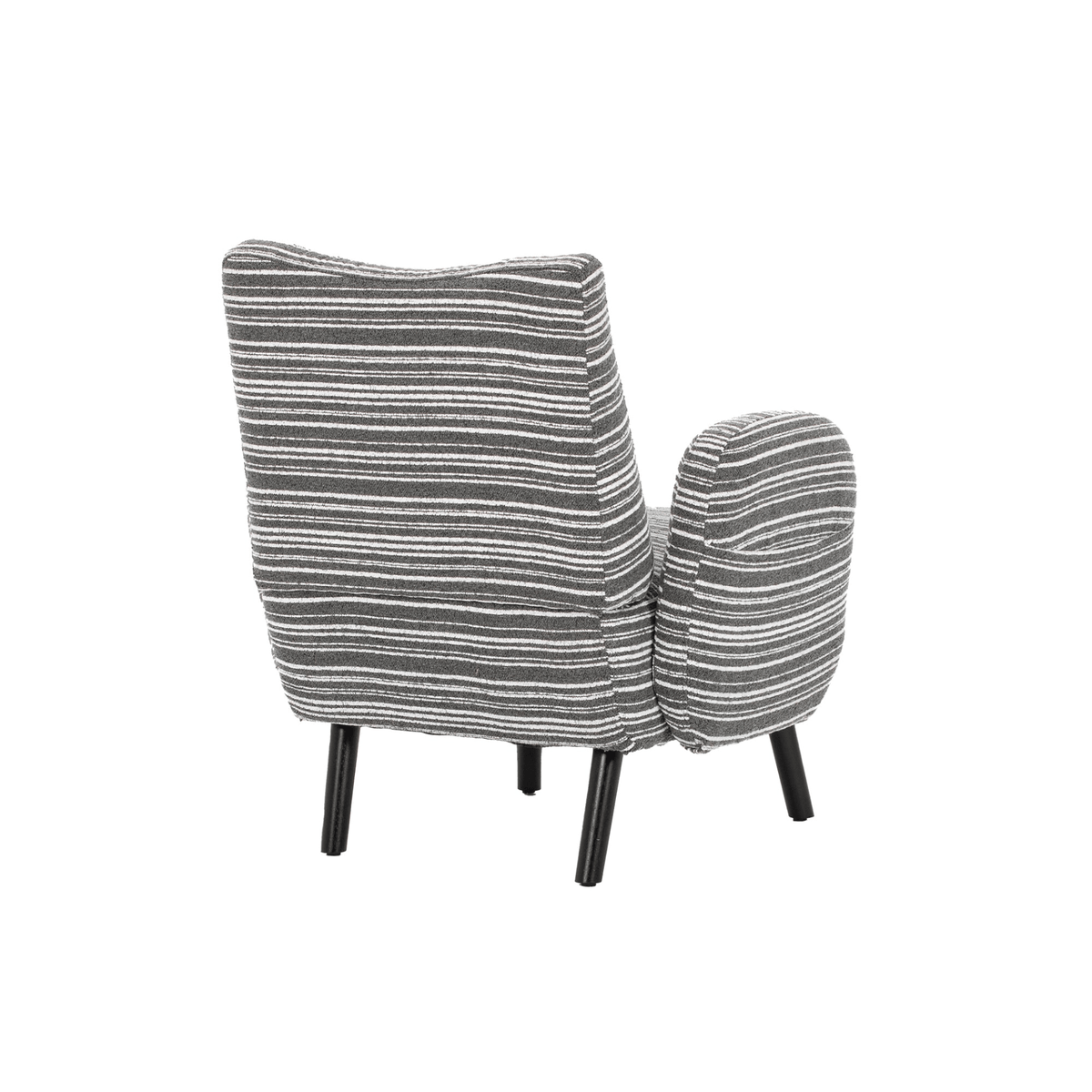 Modern Armchair with Sanded Fabric, Side Storage Pocket and Solid Wood Legs - Mervyns
