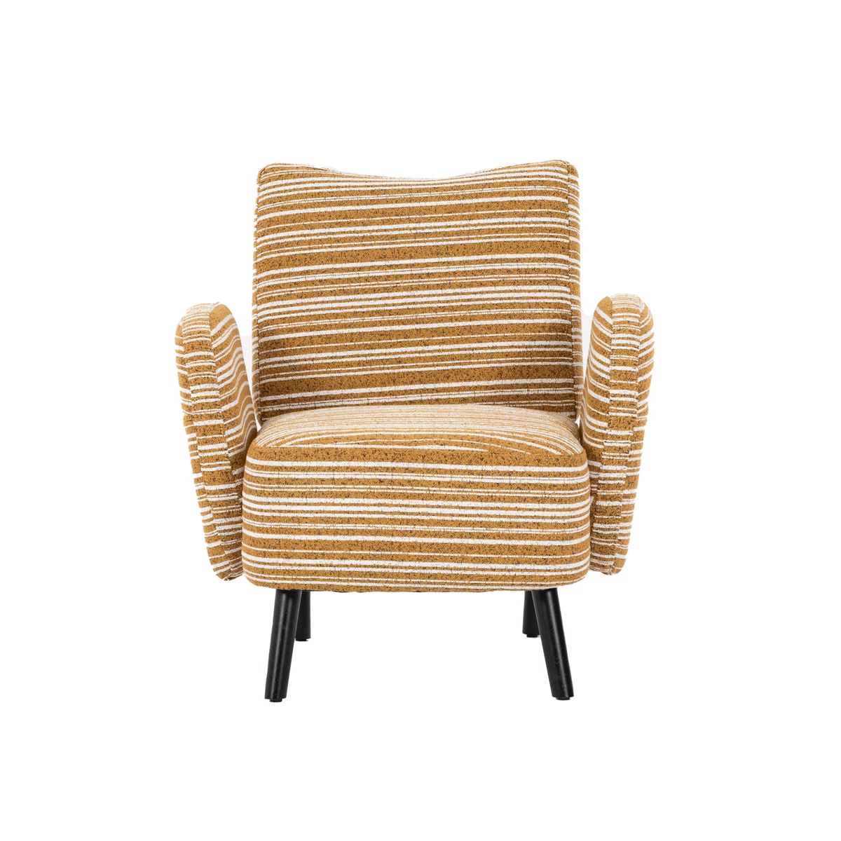 Modern Armchair with Sanded Fabric, Side Storage Pocket and Solid Wood Legs - Mervyns