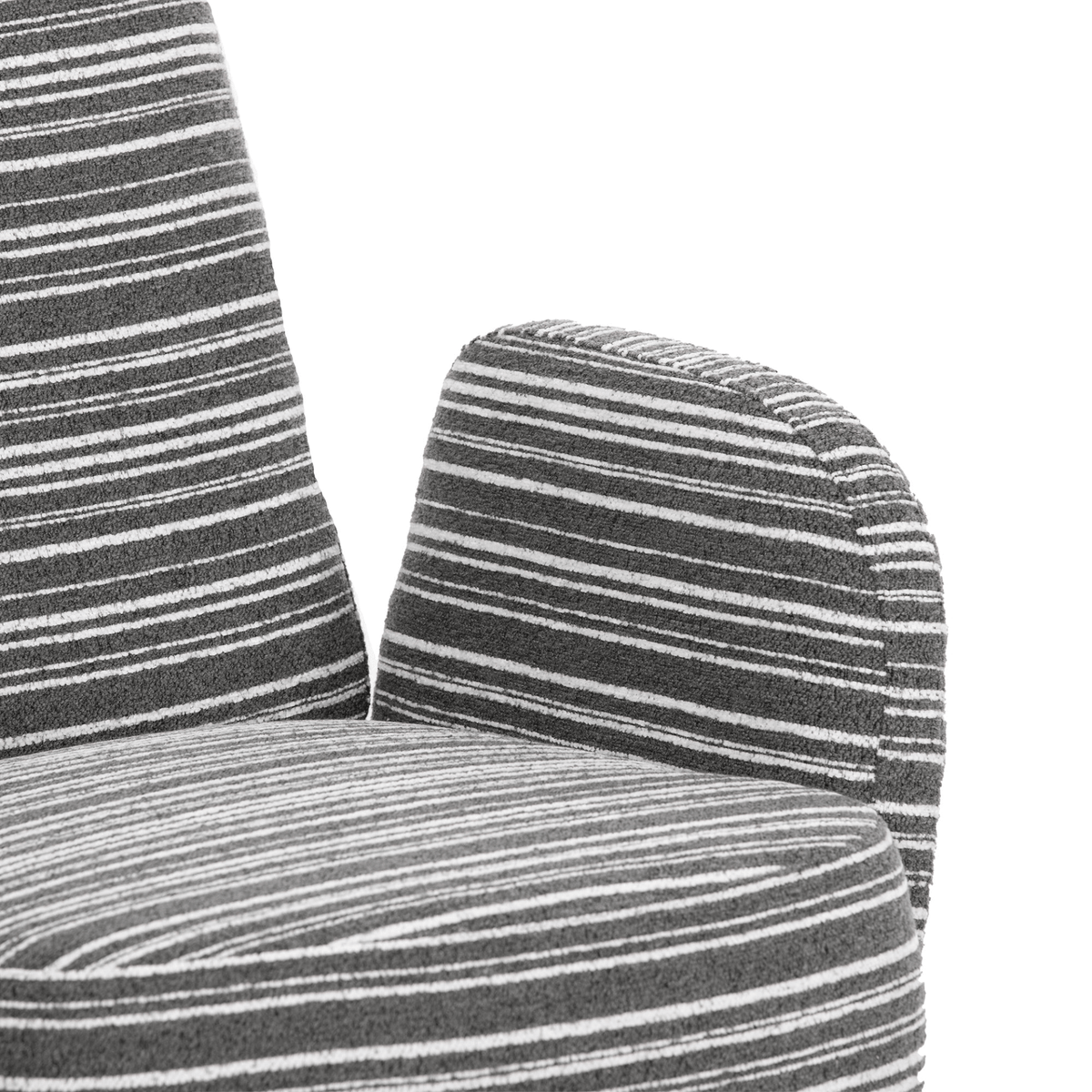 Modern Armchair with Sanded Fabric, Side Storage Pocket and Solid Wood Legs - Mervyns