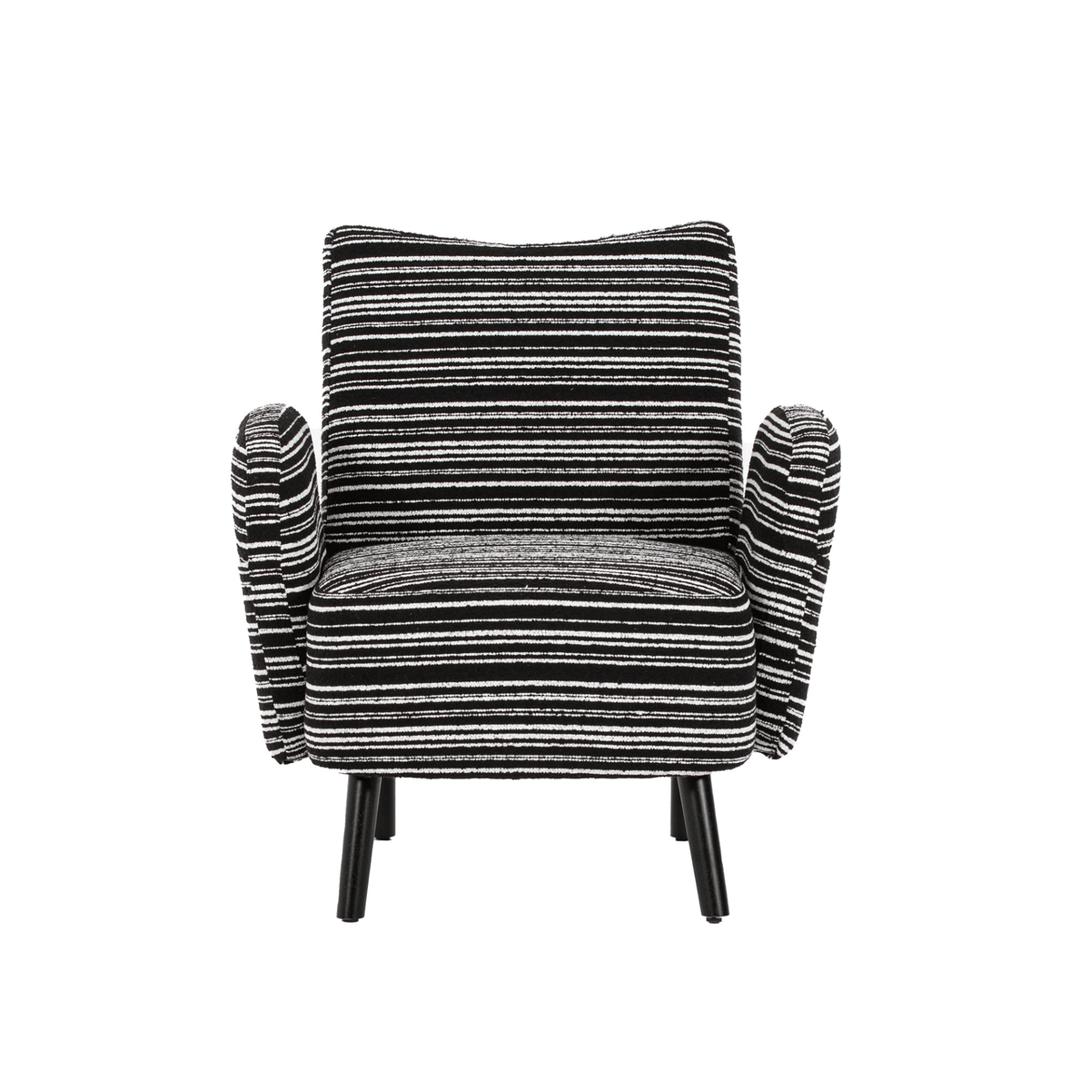 Modern Armchair with Sanded Fabric, Side Storage Pocket and Solid Wood Legs - Mervyns