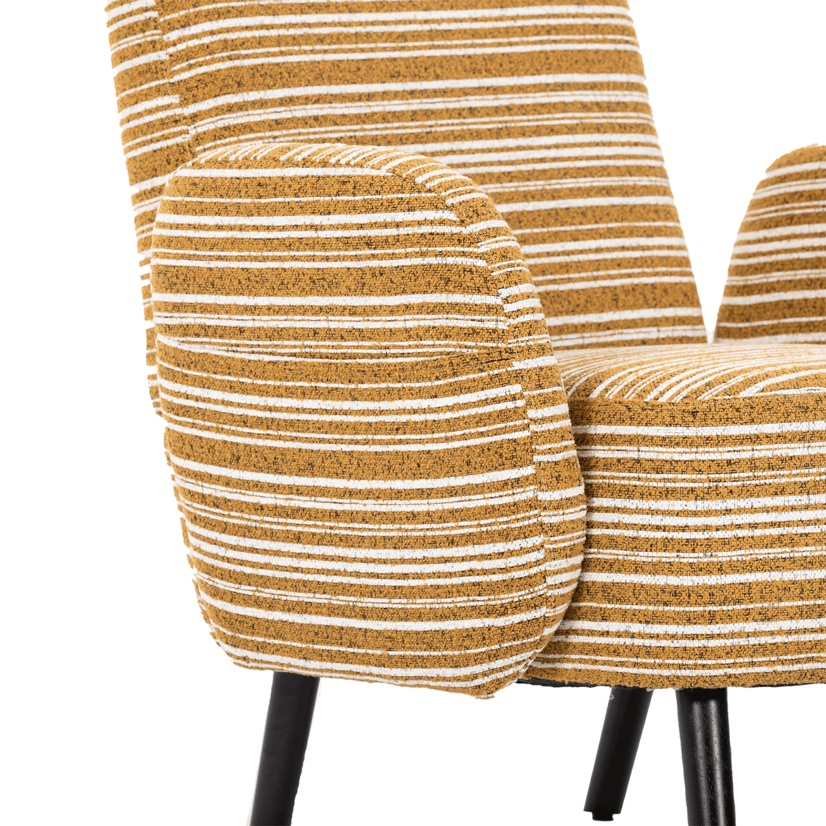 Modern Armchair with Sanded Fabric, Side Storage Pocket and Solid Wood Legs - Mervyns