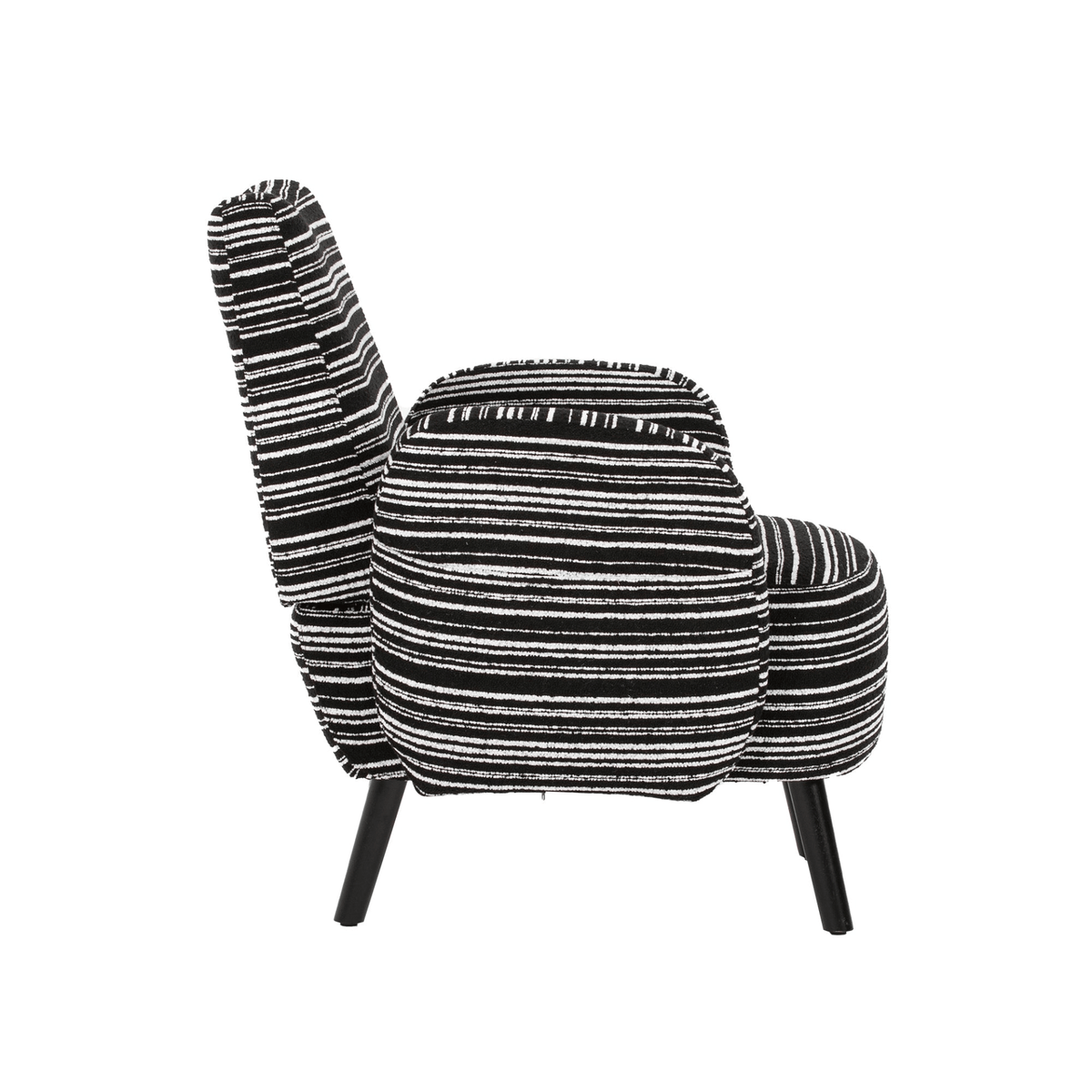 Modern Armchair with Sanded Fabric, Side Storage Pocket and Solid Wood Legs - Mervyns