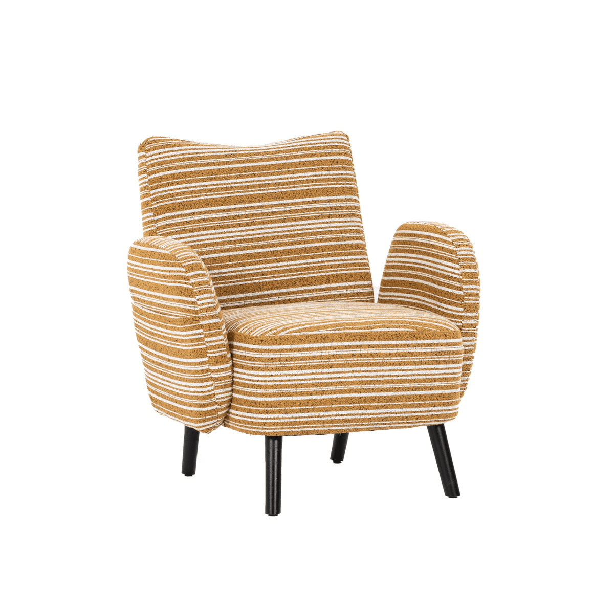 Modern Armchair with Sanded Fabric, Side Storage Pocket and Solid Wood Legs - Mervyns