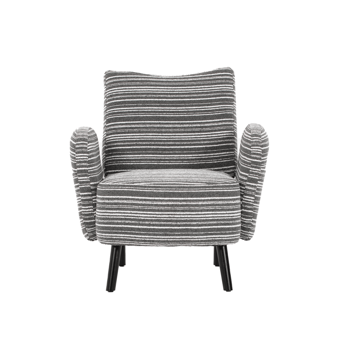 Modern Armchair with Sanded Fabric, Side Storage Pocket and Solid Wood Legs - Mervyns