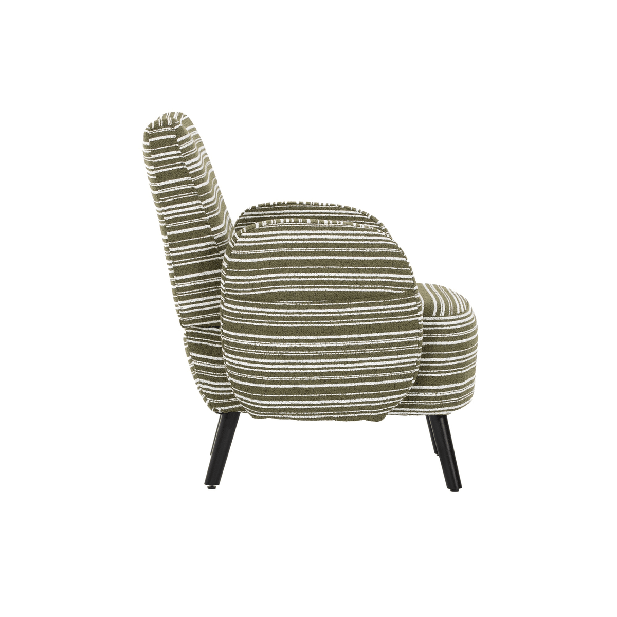 Modern Armchair with Sanded Fabric, Side Storage Pocket and Solid Wood Legs - Mervyns