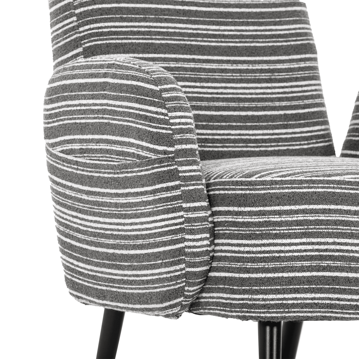 Modern Armchair with Sanded Fabric, Side Storage Pocket and Solid Wood Legs - Mervyns