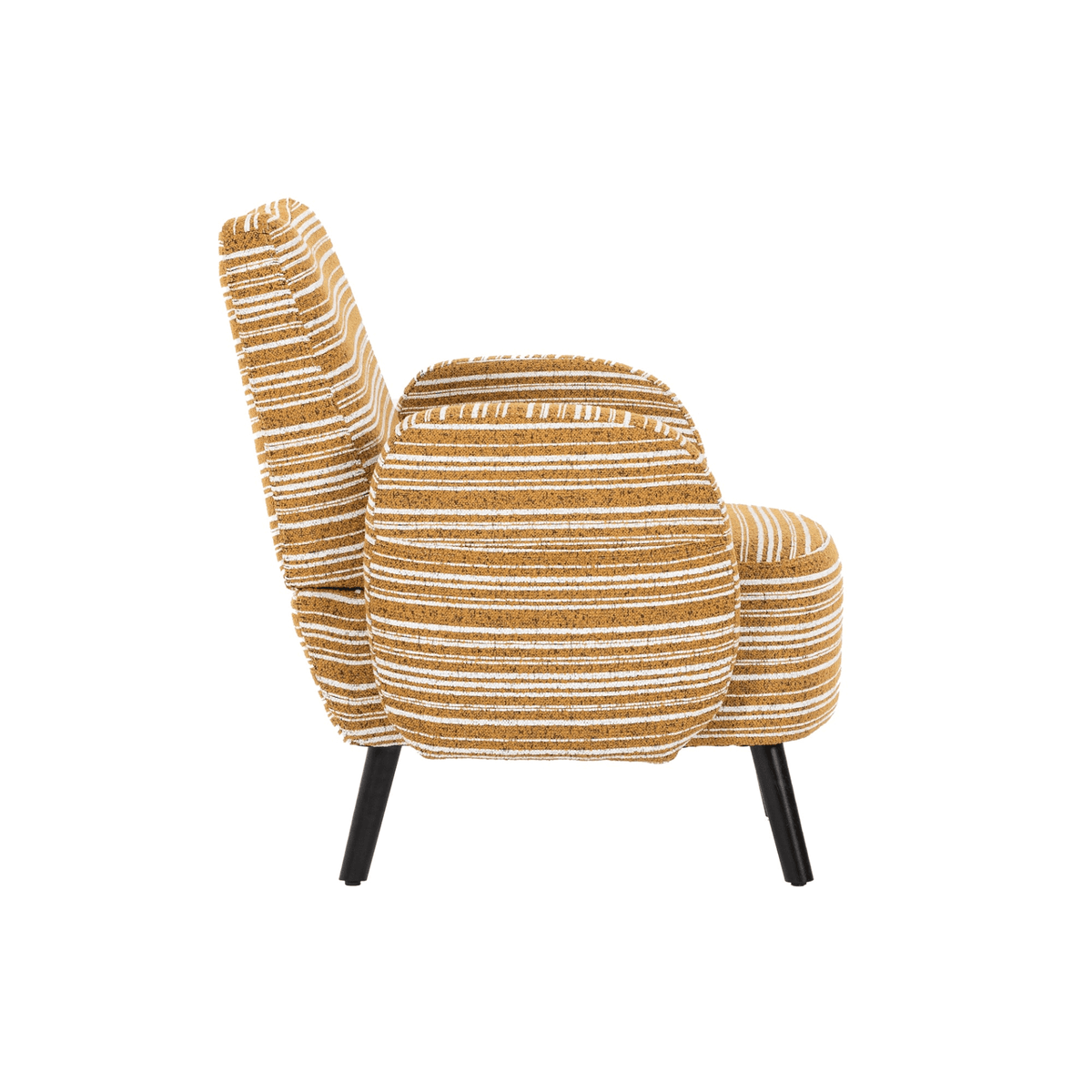 Modern Armchair with Sanded Fabric, Side Storage Pocket and Solid Wood Legs - Mervyns