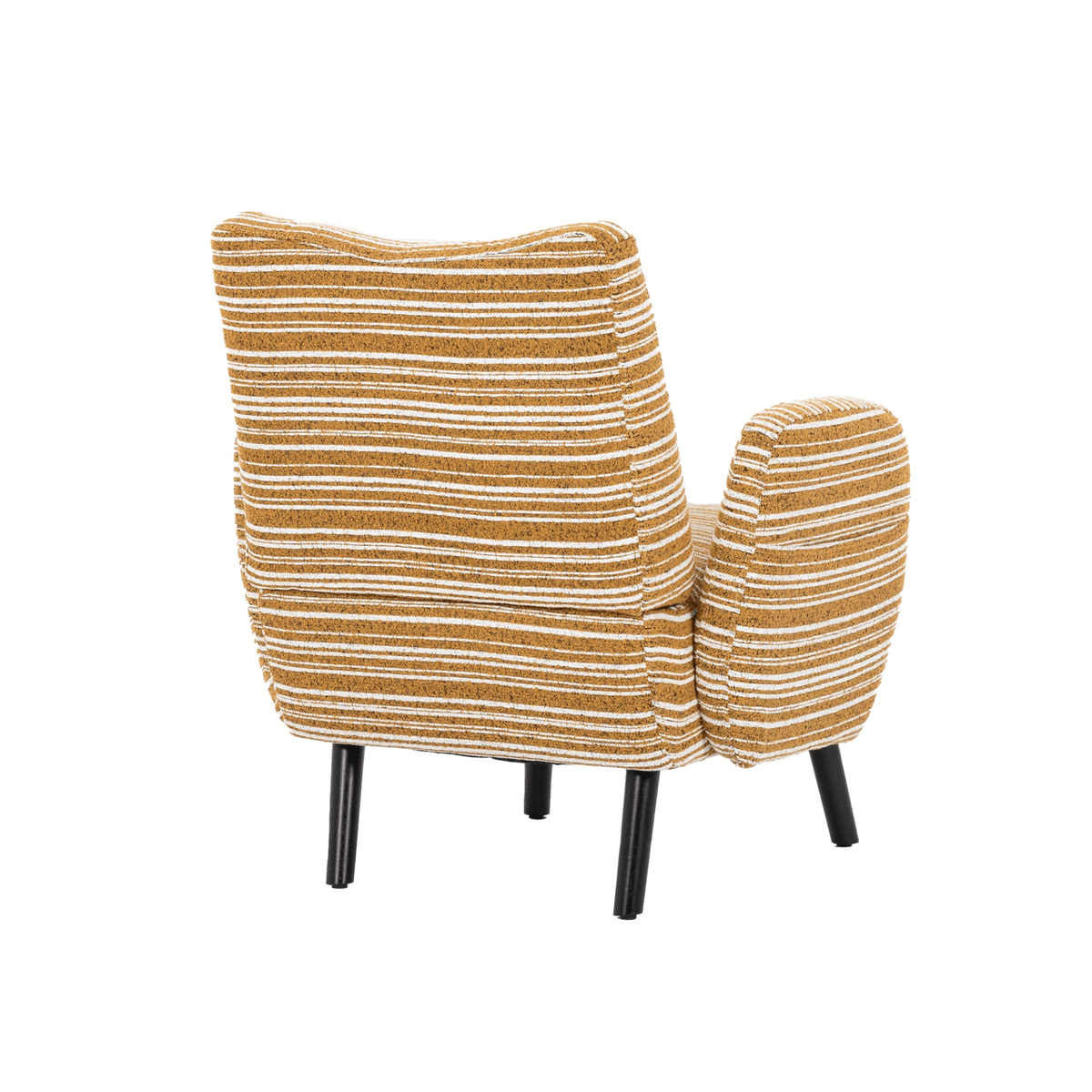 Modern Armchair with Sanded Fabric, Side Storage Pocket and Solid Wood Legs - Mervyns