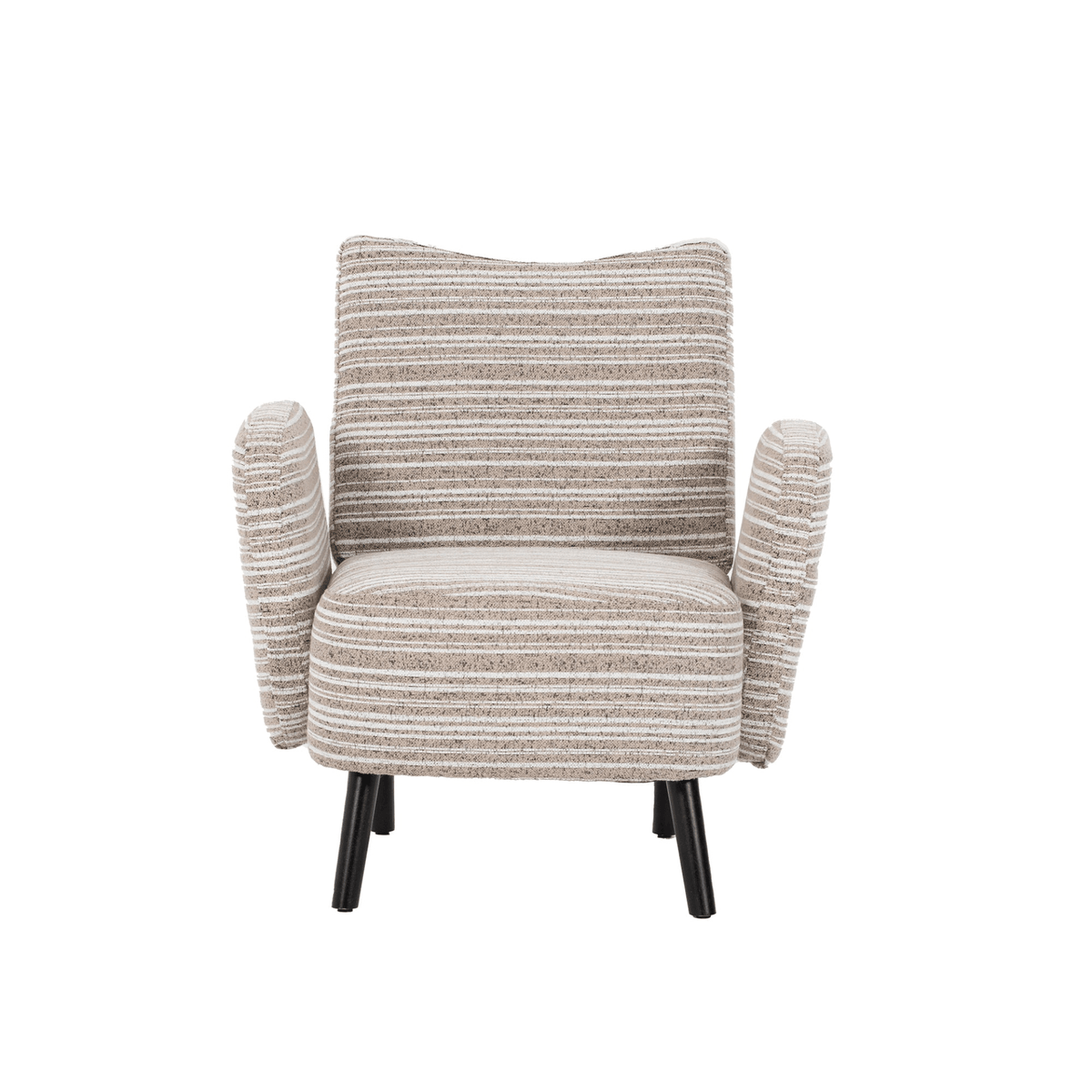 Modern Armchair with Sanded Fabric, Side Storage Pocket and Solid Wood Legs - Mervyns