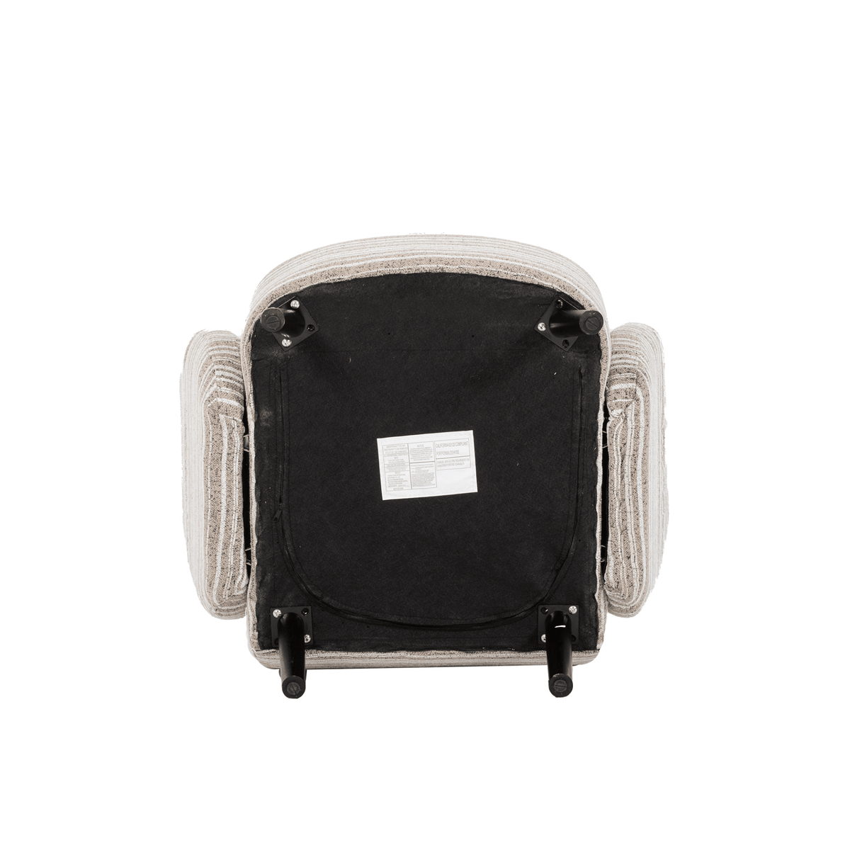 Modern Armchair with Sanded Fabric, Side Storage Pocket and Solid Wood Legs - Mervyns