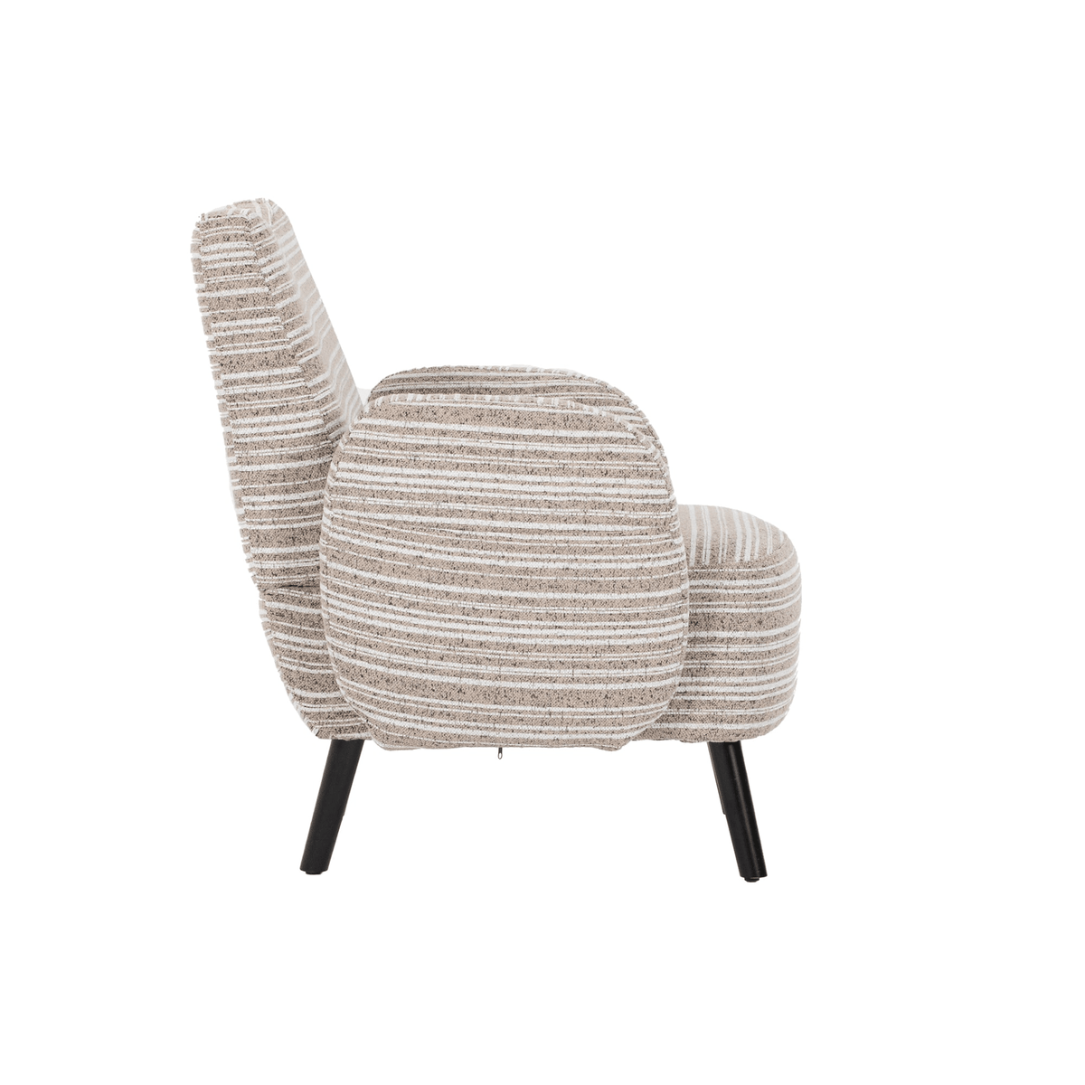 Modern Armchair with Sanded Fabric, Side Storage Pocket and Solid Wood Legs - Mervyns